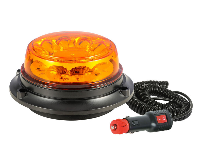 Lampeggiante a LED 12-24V base magnetica con 8 led da 3W Confezione da 1pz