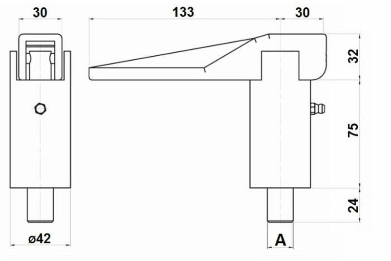 Maniglia di fissaggio zincata per rimorchi lunga 163mm Ø perno 18mm Confezione da 1pz (1)