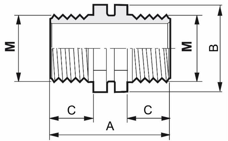 Nipplo passaparete simmetrico G1"1/2. Confezione da 5pz (1)