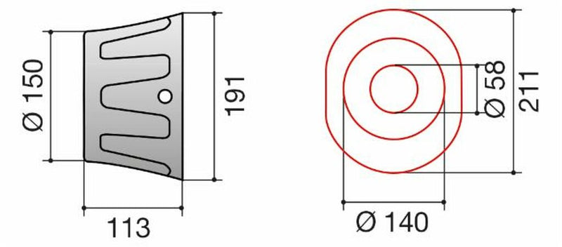 Controcuffia ovale lunghezza 113mm Confezione da 2pz (1)