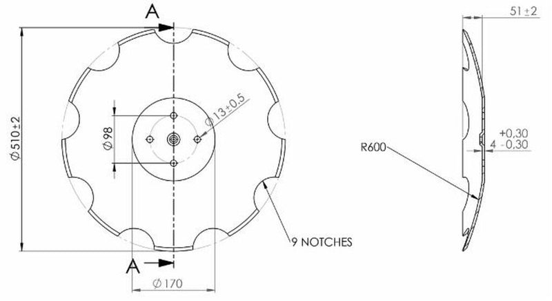 Disco frangizolle dentato diametro 510 (2)