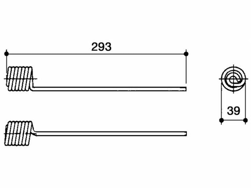 Dente ranghinatore adattabile Olivi lunghezza 293 filo 5,5. Confezione da 4pz