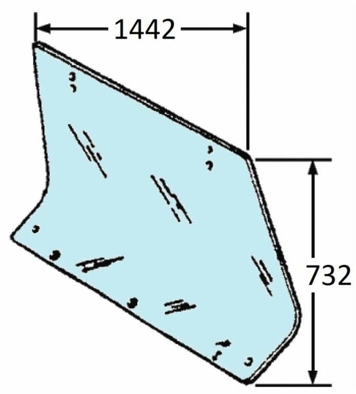 Cristallo posteriore adattabile al riferimento originale Fiat 5129357 per cabina CS 13,17,19,22,23,Confort larga, Confezione da 1pz