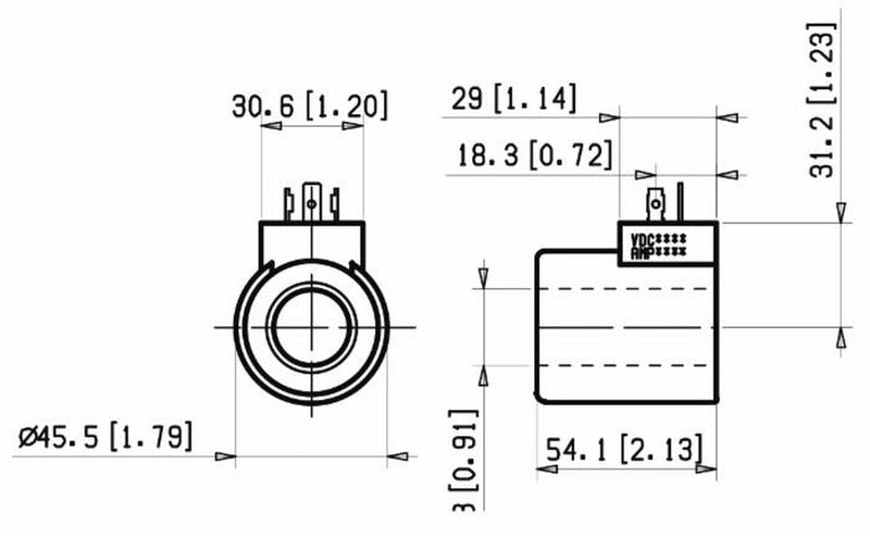 Bobina 12VDC per elettrodistributore proporzionale Confezione da 1pz