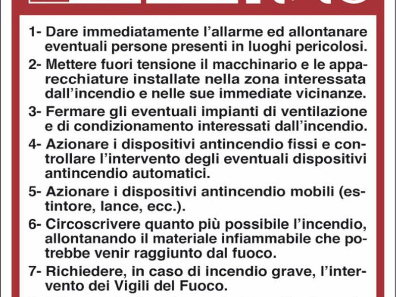 Cartello segnaletica "norme caso incendio" 50x35 Confezione da 1pz