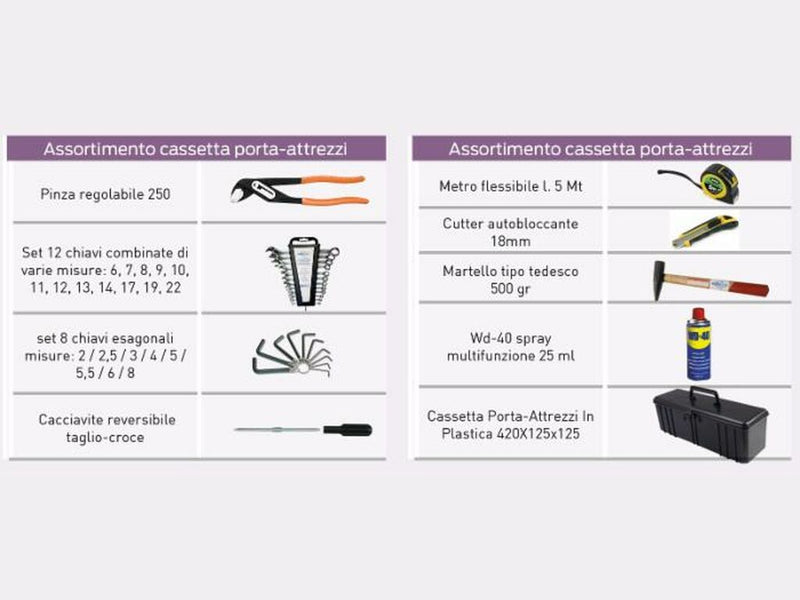 Cassetta porta attrezzi 420x125x125mm con utensili Confezione da 1pz (1)