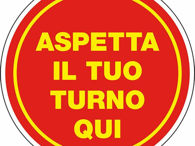 Segnaletica adesiva aspetta il turno. Confezione da 2pz