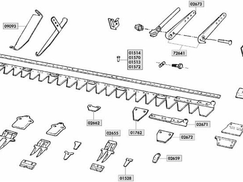 Falsa sezione per barra falciante adattabile Gaspardo 20800063 FS530 (G362). 5pz