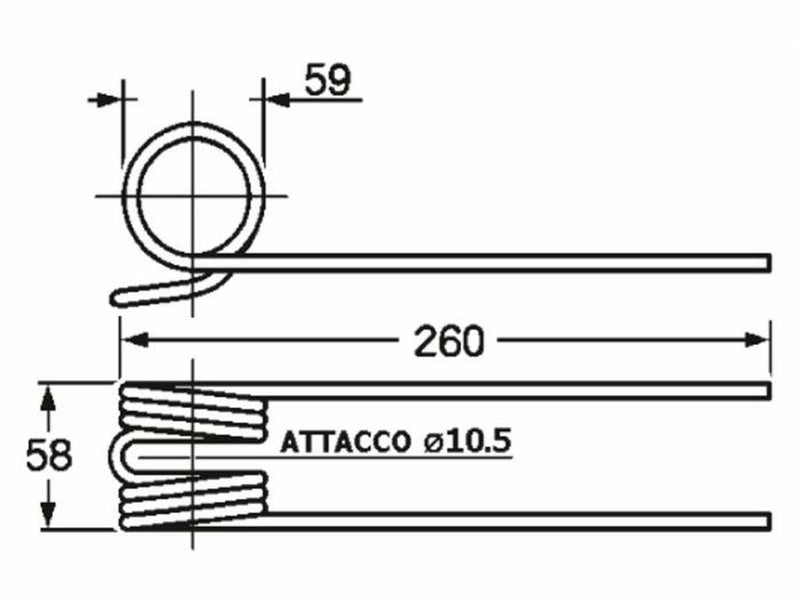 Dente ranghinatore Gaspardo R01561 attacco 10 - 2pz